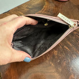 Pink Leather Wristlet Bag - w/Upcycled Prada Tag