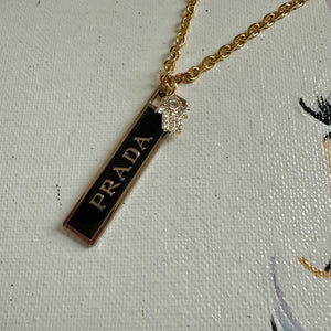 Upcycled Prada Zipper Pull Necklace