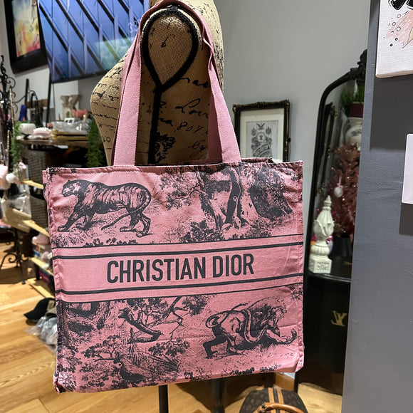 The Tote Bag - Canvas Dior in Pink/Gray