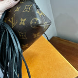 The Junco Crossbody - Vintage Monogram in Black Fringe