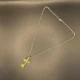 Authentic LV Key on Gold-Filled Paperclip Chain Necklace