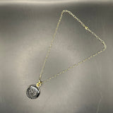 Upcycled Black LV Trunks & Bags Charm on Gold-Filled Paperclip Chain Necklace