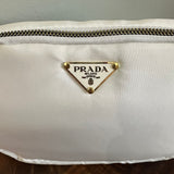 White Nylon Prada Tag Sling/Fanny Bag