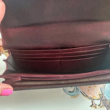 The Junco Wallet on Chain - Vintage Lovely Heart GG in Bordeaux