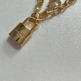 Key to My Heart Brass Padlock Double Layer Necklace