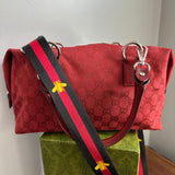 The Full Falcon Crossbody/Handbag - Vintage Gucci in Red Canvas