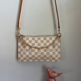 The Chick Crossbody - Upcycled LV in Damier Azur