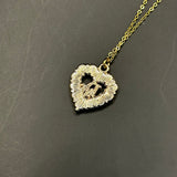 Red Blingy Heart Dior Pendant on Gold-Filled Link Chain Necklace