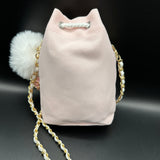 The Junco Crossbody Drawstring Bag  - Pale Pink Dior