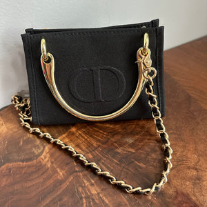 The Junco Crossbody Bag with Gold Handles - Black Dior