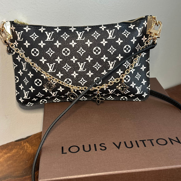 The Chick Crossbody - Upcycled LV in Jungle Print