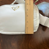 White Nylon Prada Tag Sling/Fanny Bag