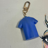 Upcycled LV Shirt Bag Charm in Blue/Yellow