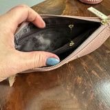 Pink Leather Wristlet Bag - w/Upcycled Prada Tag