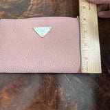 Pink Leather Wristlet Bag - w/Upcycled Prada Tag