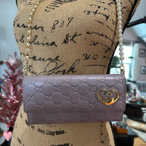 The Junco Wallet/Crossbody - Vintage GG in Pale Purple