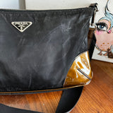 The Junco - Vintage Prada Shoulder Bag in Black/Bronze