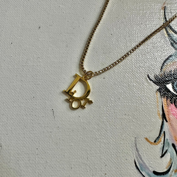 LV Button Necklace - Gold-Filled Paperclip Chain – Beauty Bird Vintage