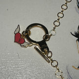 Repurposed LV Keyring with LV Winged Heart Charm Necklace (w/LV BOX!)