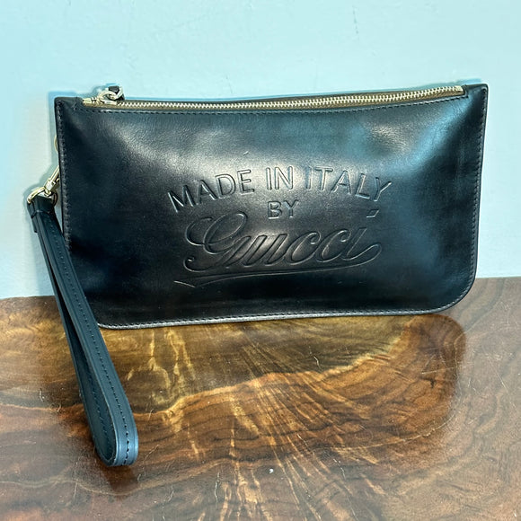 The Junco Wristlet - Vintage Leather Gucci in Black