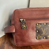 Cognac Leather Toiletry Bag/Dopp Kit - Monogram LV