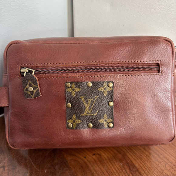 Cognac Leather Toiletry Bag/Dopp Kit - Monogram LV