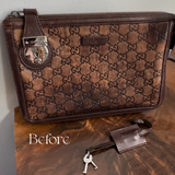 The Junco - Vintage Gucci Guccissima Crossbody Bag in Brown