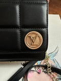 Button Bag - Black Phone Crossbody with LV Button