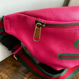 Gucci Sherry Line Pink Leather Sling Bag/Fanny Pack/Bumbag