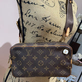 The Junco Crossbody - Vintage Monogram in Tan