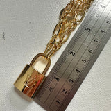 Key to My Heart Brass Padlock Double Layer Necklace