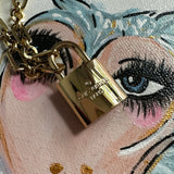 Key to My Heart Brass Padlock Double Layer Necklace