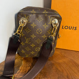 The Junco Crossbody - Vintage Monogram in Brown