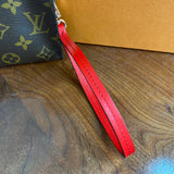 The Junco - Vintage Monogram Wristlet in Red