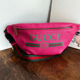Gucci Sherry Line Pink Leather Sling Bag/Fanny Pack/Bumbag