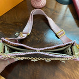 The Swan Crossbody - Vintage Monogram in Blush Pink