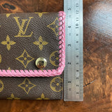 The Junco - Vintage Monogram Wristlet in Barbie Pink