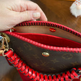 The Swan Crossbody - Vintage Monogram in Red