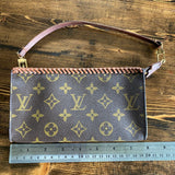 The Junco - Vintage Monogram in Whiskey Wristlet