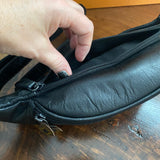 Black Leather Sling Bag/Fanny Pack/Bumbag - Monogram LV