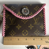 The Cardinal - Pink Monogram Vintage Card Holder/Wallet/Keychain