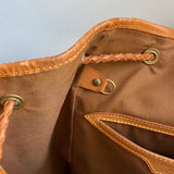 The Loon - Vintage Monogram Backpack in Tan