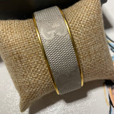 Silver  & Gold Holiday GG Adjustable Bracelet Cuff