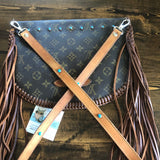 The Peacock Messenger - Vintage Monogram with Turquoise