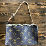 The Junco - Vintage Monogram in Gold Wristlet