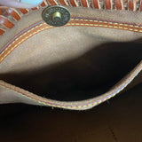 The Grosbeak - Vintage Monogram Crossbody in Tan