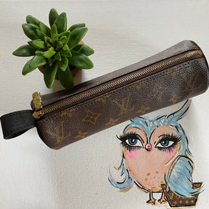 The Pencil / Makeup Pouch in Monogram - Black