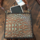 The Hawk - Brown Vintage Clutch/Wristlet/Crossbody Bag