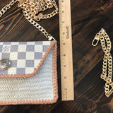 The Wren - Damier and Cream Vintage Wristlet/Crossbody/Clutch