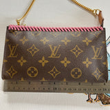 The Junco - Vintage Monogram in Pink Wristlet